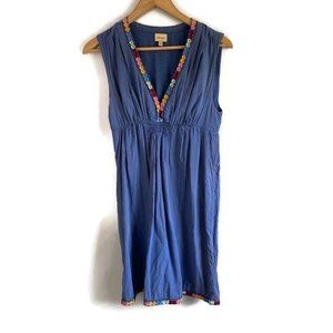 Ella Moss Blue Rainbow Sleeveless V-Neck A-Line Dress Size Small S